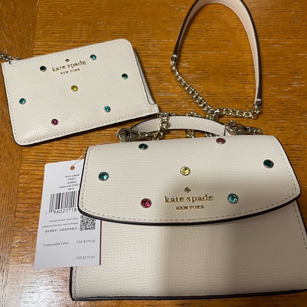 Kate spade NWT micro satchel with matching card wallet